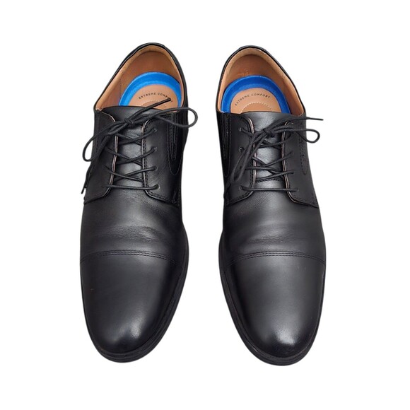 Clarks Whiddon Oxford Shoes Mens Size 13  Black Leather Cap Toe Lace Up Dress
